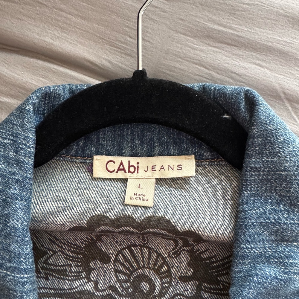 CAbi Blue Washed Denim Zip-Front Jacket - Picture 4 of 6